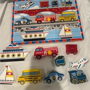 Melissa & Doug Colorful Vehicle Puzzle Set
